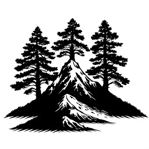 Mountain With Tree Of Life