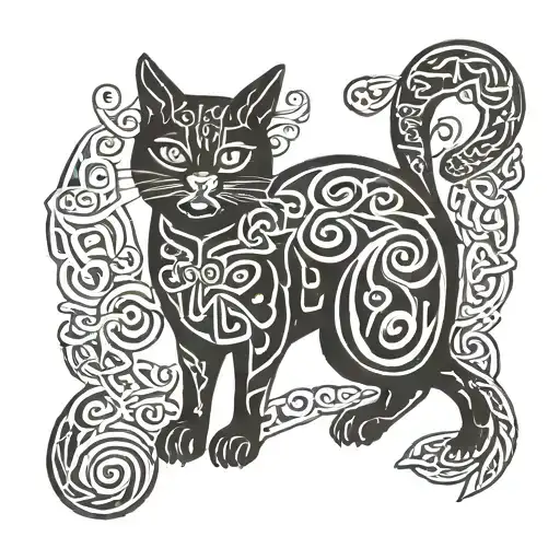 Celtic Cat Silhouette