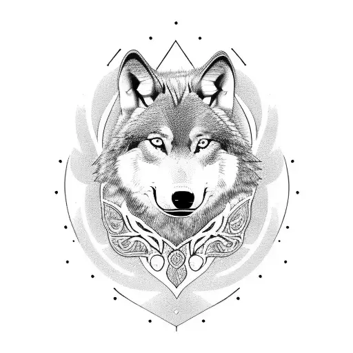 A Blackwork Tattoo Of A Wolf In A Mafia-inspired Setting