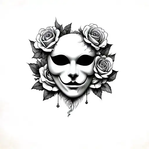 Phantom Of The Opera Mask With Roses