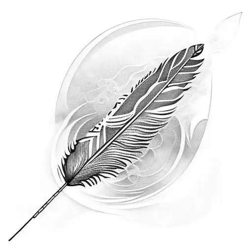 An Intricate Native American Feather With Water Ripples As The Background