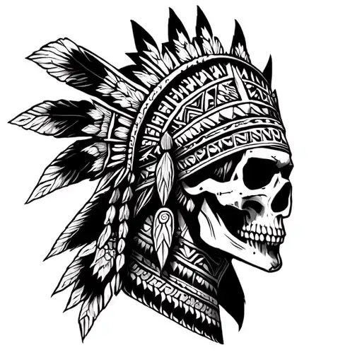 Aztec Warrior Skull