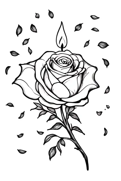 Add An Orthodox Candle Lit Small And Rose Petals With A Tiny Heart On Infinity Rose Stem