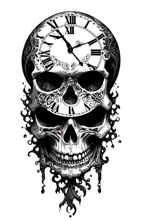 Skull In Clock Face