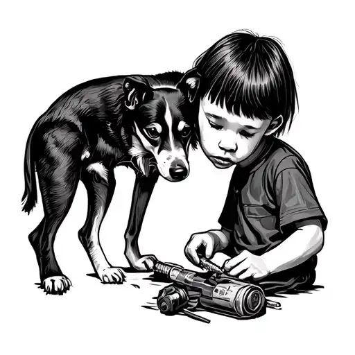 Child Soldering Iron And Dog