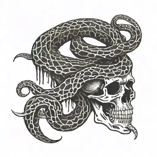 Snake Skeleton And Flesh Evil