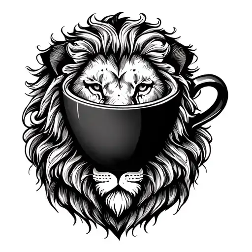 A Coffee Cup Morphing Into A Lion's Mane