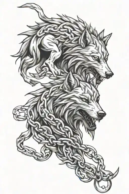 Fenrir Wolf Chains Wrapped