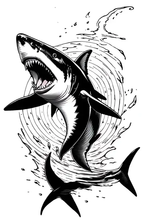 Great White Shark Swimming