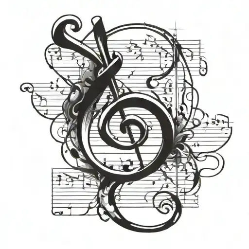 An Occult Symbol Intertwined With A Sheet Music Staff
