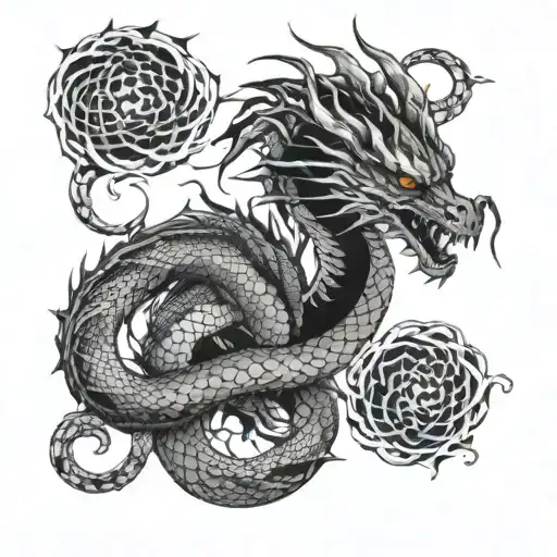 Dragon And Snakes Wrapped