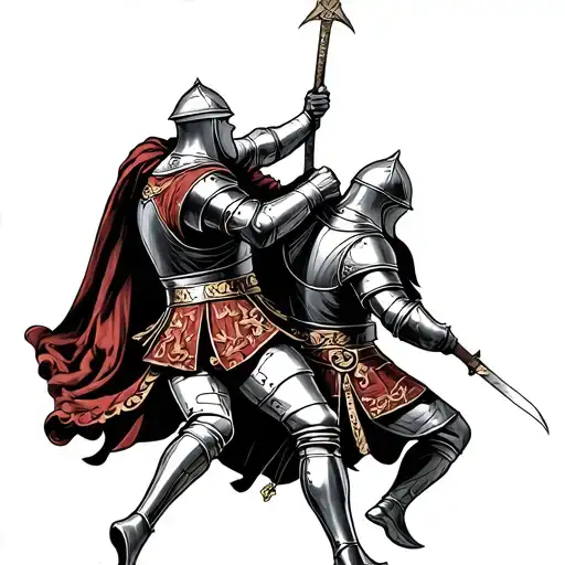 Medieval Knights Fighting