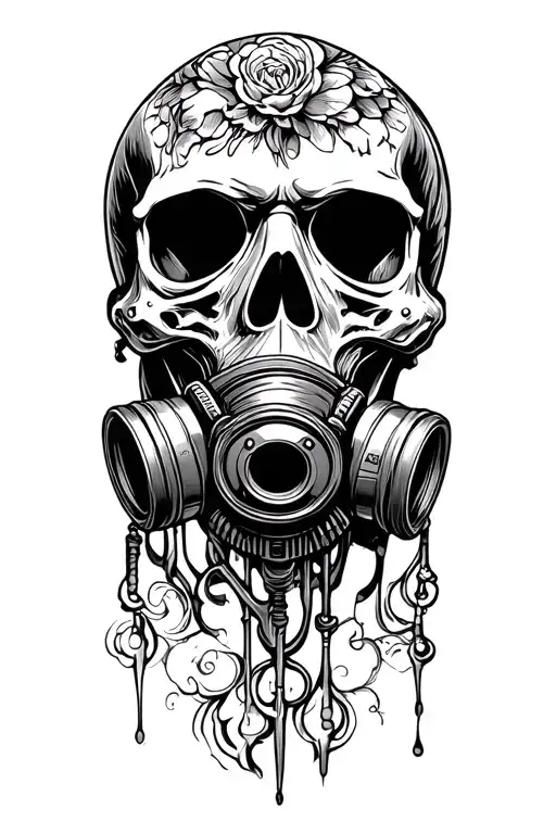 Skull With Gas Mask