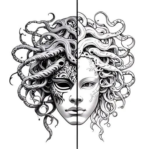 Medusa Head And Mask Split
