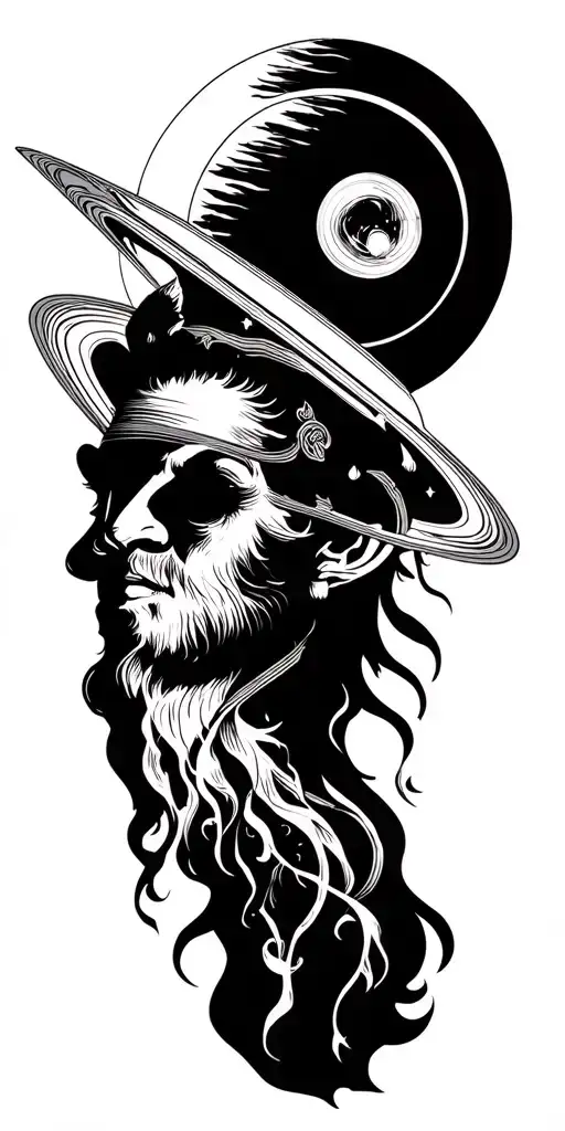 Saturn Point And Coma And God Of Nordic Mythology