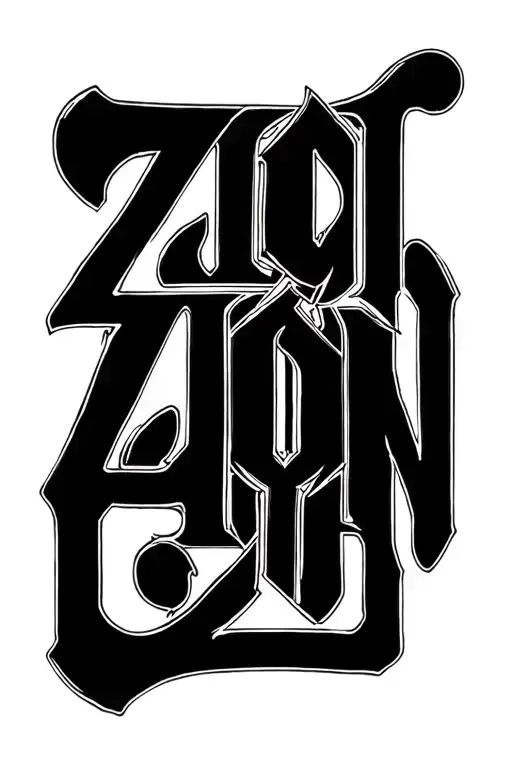 Zion Plain Lettering