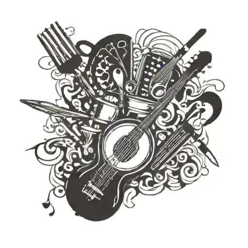 Incorporate Music Notes And Kitchen Utensils Into A Unique Design