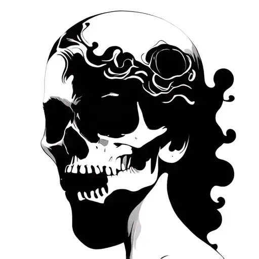 Women Face Skull Smoke Forming