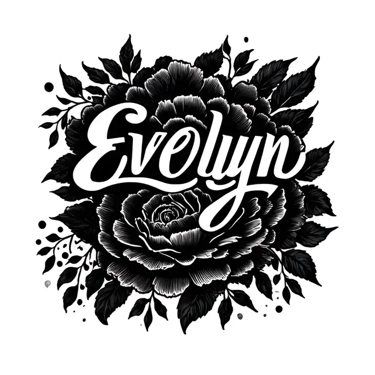 Dark Lettering Name Evelyn