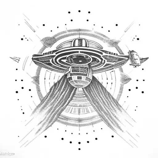 The Starship Enterprise Cruising Through A Galaxy Made Of Coffee Beans