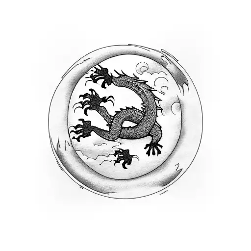 Dragon Around The Moon