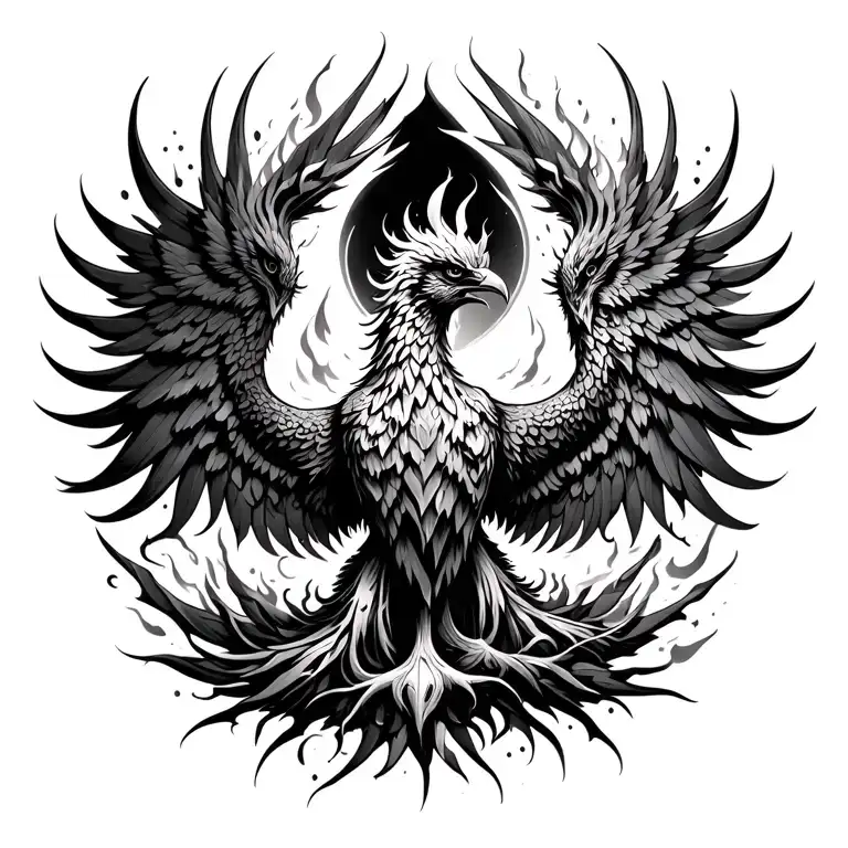 Phoenix With Fire And Ashes