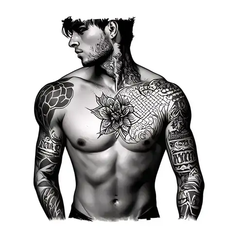 A Man With Tattoos On His Shoulder