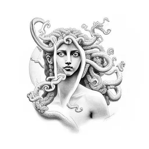 Afrodite And Medusa Full Arm For Girl