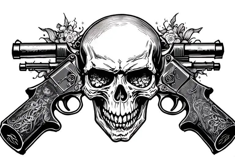 Skull With Guns