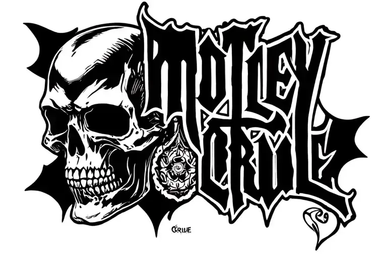 Skull With Motley Crue Logo