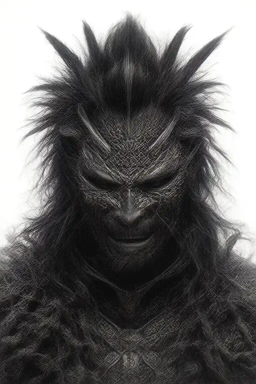 Samurai Warrior Miyamoto Musashi In Japanese Style Oni Mask