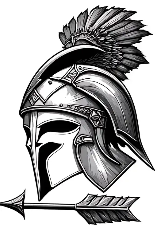 Arrow And Spartan Helmet And If You Want Peace For War
