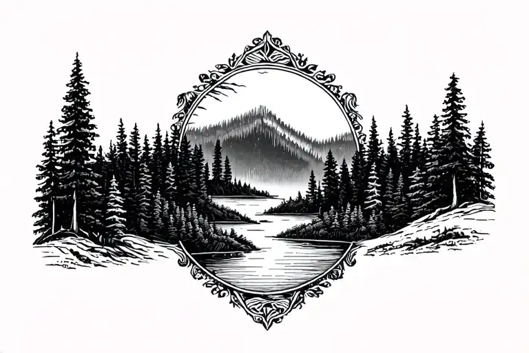 Forest Landscape Coverup Wrist Band