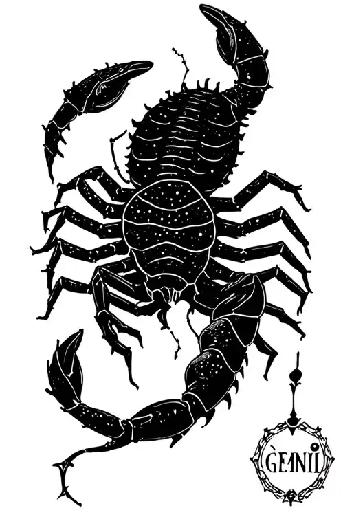 Scorpio Constellation And Gemini Symbol Incorporated