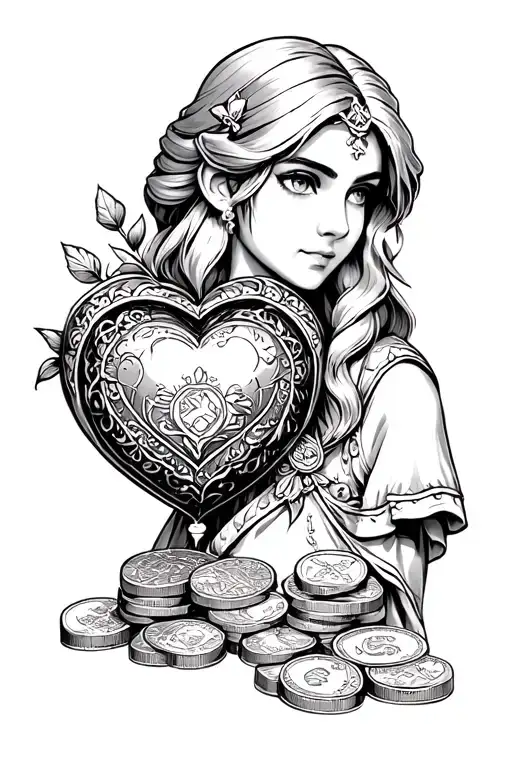 Feminine Rupees And Heart Container Legend Of Zelda