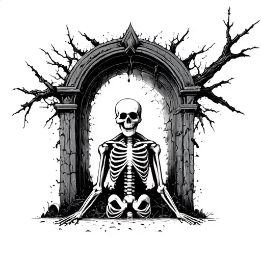 2 Sides Skeleton Passes Through A Portal Opening
