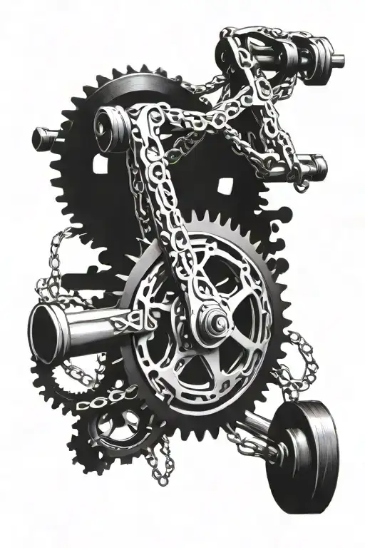 Bicycle Chain Ring On Shoulder With Barbell Inside