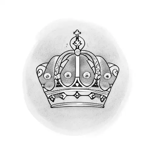 A Minimalist Tattoo Of A Crown With Lmtr Incorporated Into The Design