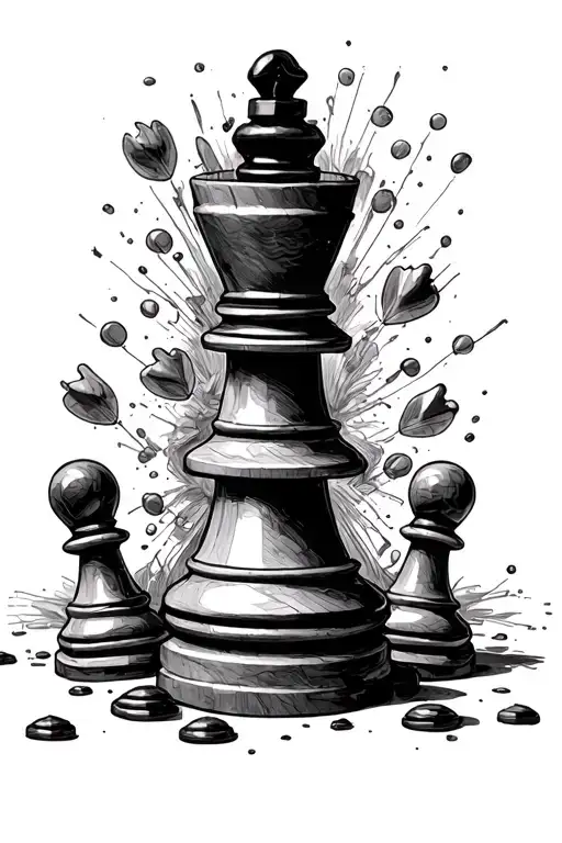 Chess Pieces Scattered