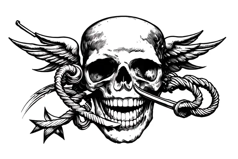 Dentist Themed Tattoo Design Featuring Rod Of Asclepius