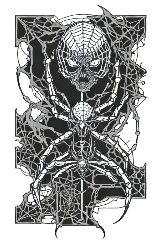 Spider With Cross And Cyber Sigilism