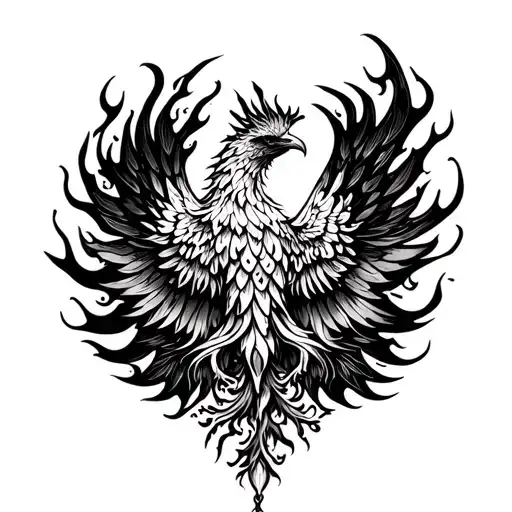 Phoenix And Fire Flames