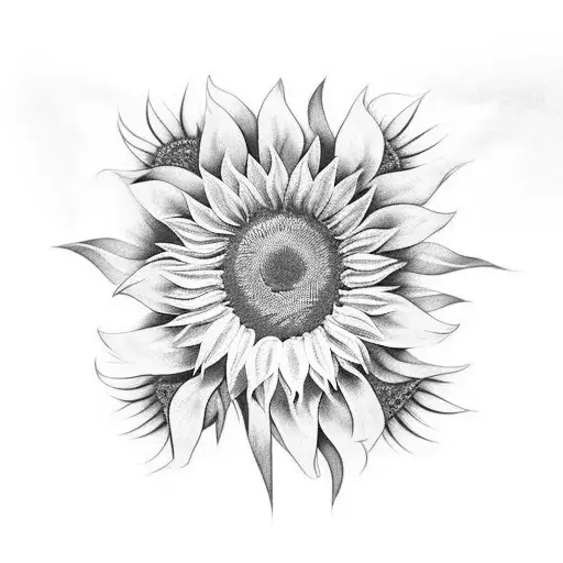 Sunflower With Breast Cancer Ribbon