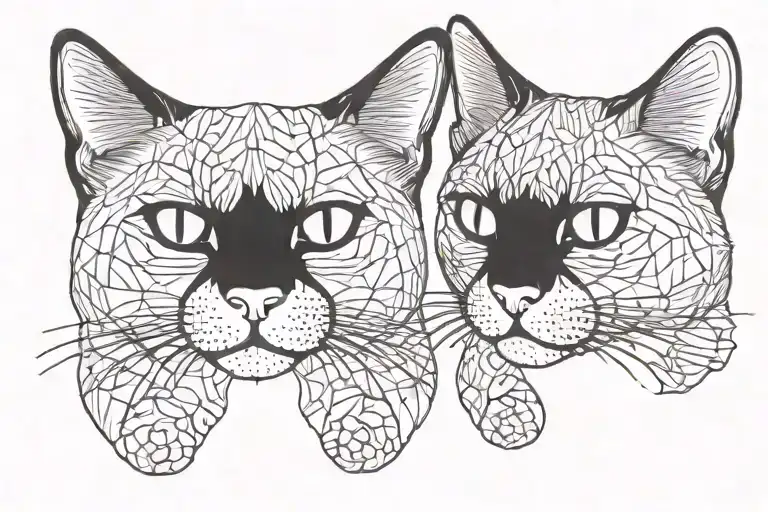 Cat Sitting Side By Side