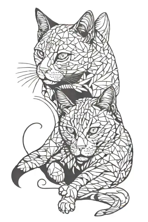 Cat Sitting Side By Side