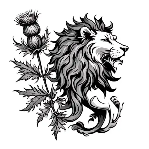 Combine A Rampant Lion And A Scottish Thistle In A Unique Way