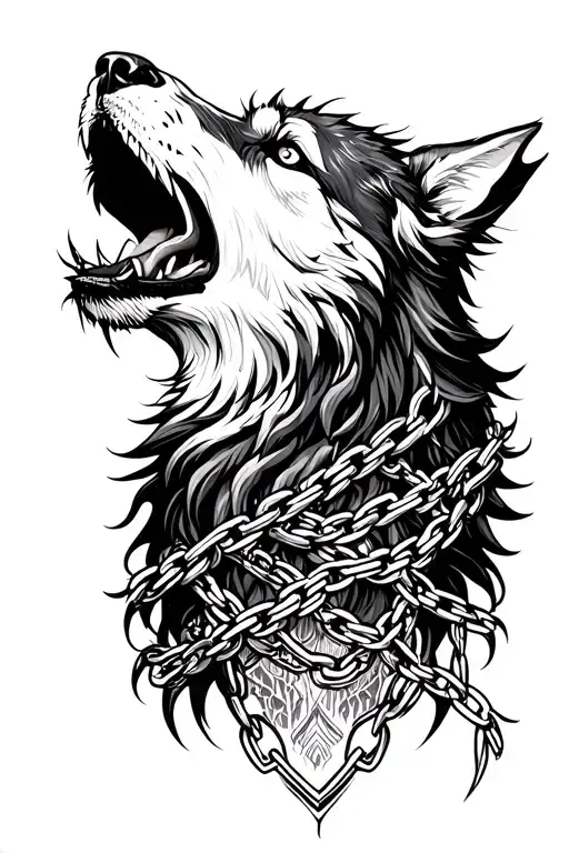 Howling Wolf Chains Wrapping