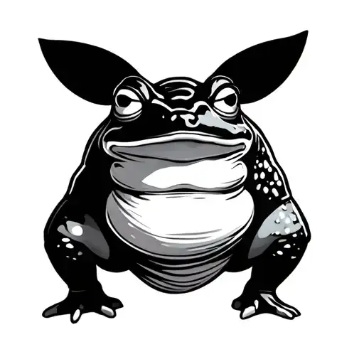 A Frog Dressed In Yokozuna Sumo Attire Doing A Sumo Pose