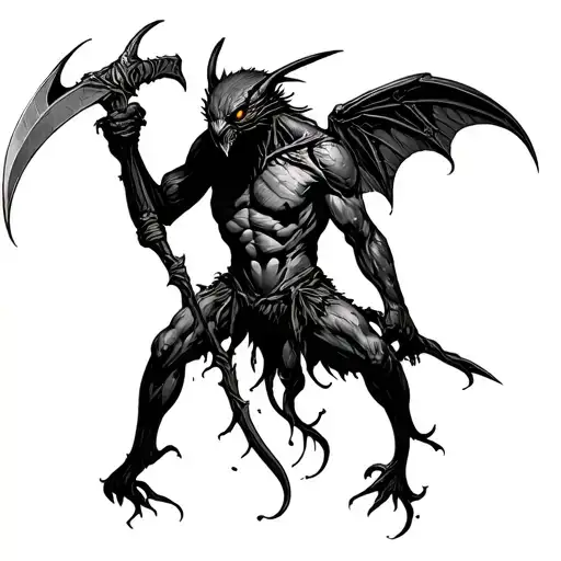 Mothman Holding A Scythe