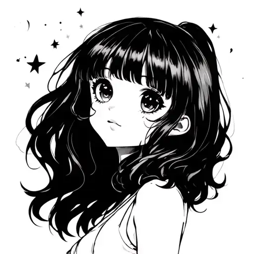 Small Stars And Anime Girl